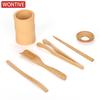 6Pcs Bamboo Tea Ceremony Accessories Set with Storage Bucket Premium Tea Ceremony Supplies for Authentic Tea Experience