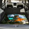 1Pcs Tiger Resting Waterfall Car Trunk Mat with Anti Slip Cargo Liner Waterproof Rear Storage Protector Floor Mat for SUV Sedan
