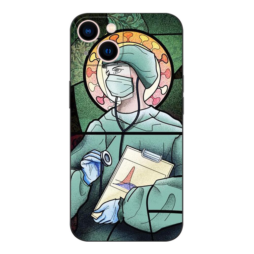 Black Tpu Case For OPPO Reno 6 5 3 4 4Z 4F SE 5F 5Z PRO PLUS Lite 6 6z 4G 5G Nursing Art Drawing