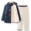 Elderly Women's Plus Velvet Winter Pajama Set
