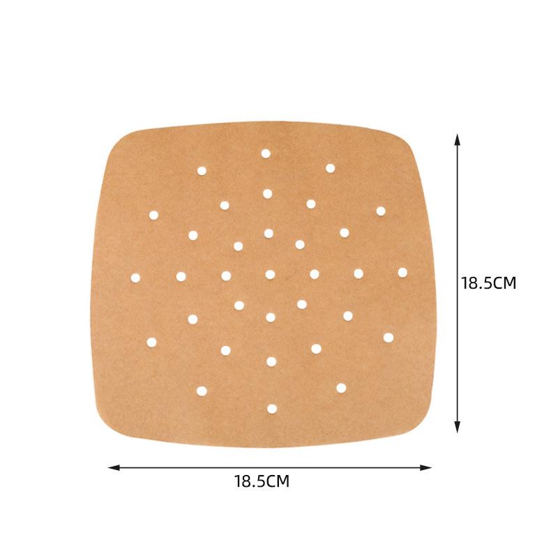 Square Oil-Absorbing Air Fryer Paper with Holes for Baking, Oven, and Steaming