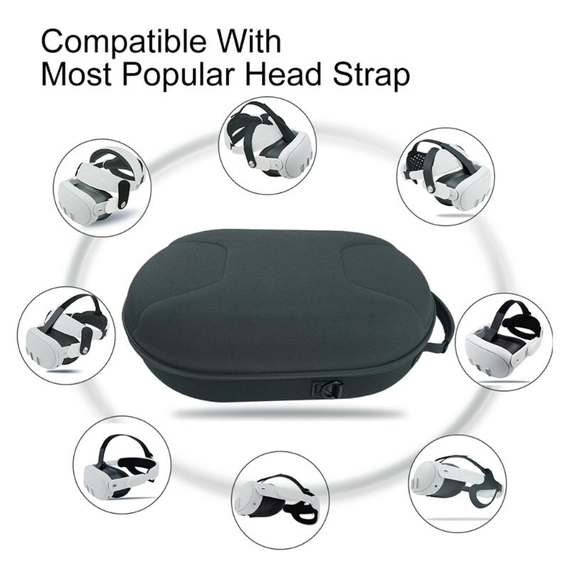 Portable VR Headset Carrying Bag Waterproof and Dustproof EVA Hard Storage Case for Meta Quest 3 VR Accessories