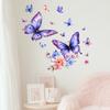 Kreskówkowy Fioletowy Motyl Naklejka na Ścianę Samoprzylepna Dekoracja Ściany Pokoju Dziecięcego Salonu Wystrój Domu