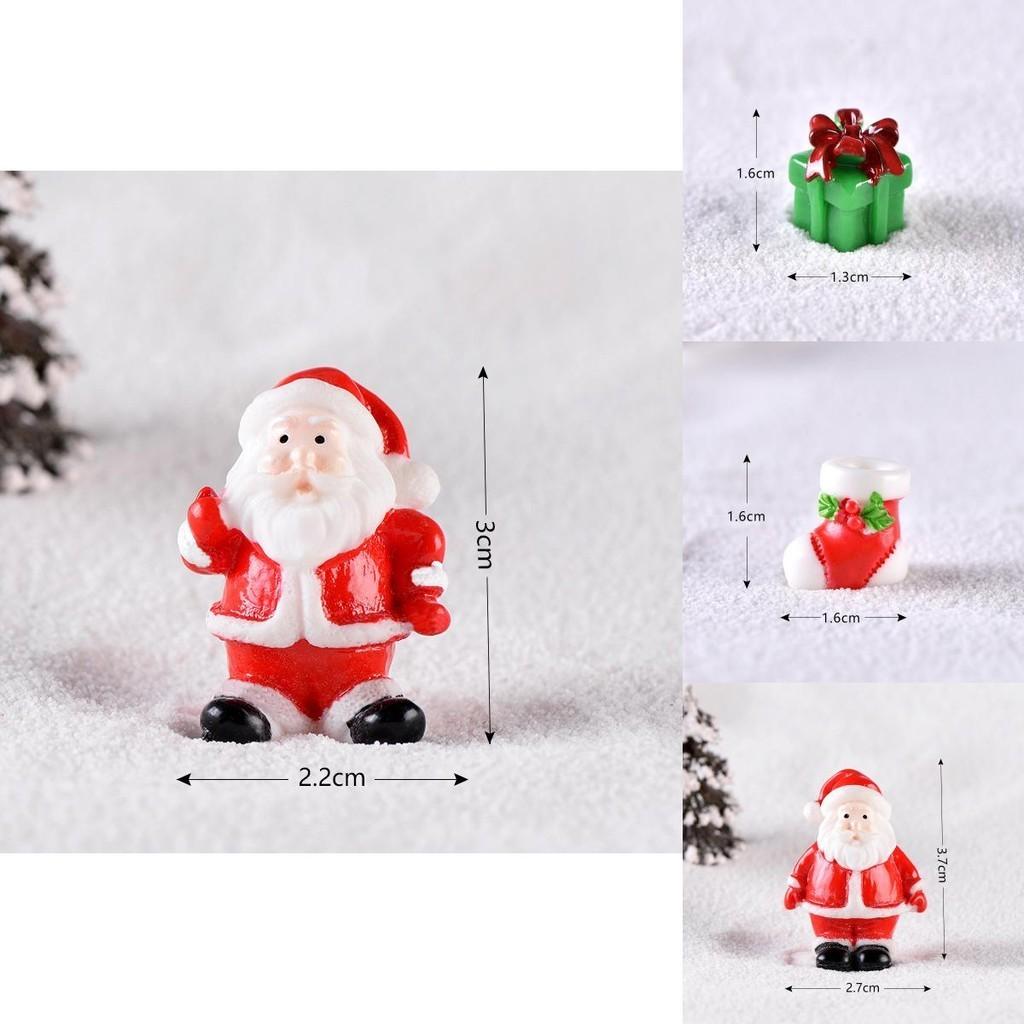 Niedliche und bunte Harz-Weihnachtsmann- und Schneemann-Mini-Ornamente für festliche Heimdekoration