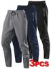 Men's European Size Casual Sports Sweatpants - Solid Color, Drawstring, Autumn/Winter Fitness & Running