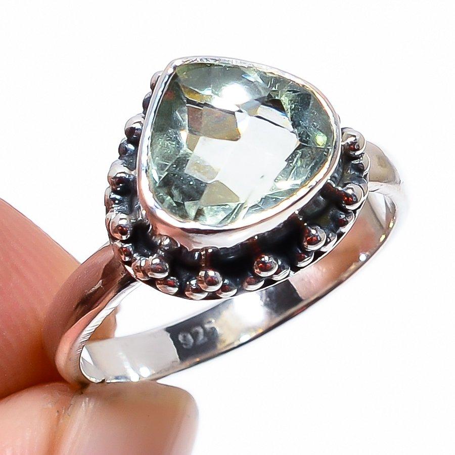 

Natural Amethyst Gemstone Handmade 925 Solid Sterling Silver Ring Size 7 D6A44