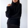 Turtleneck Solid Color Sweater Thick Pullover Women's Long Sleeved Top Warm Comfortable Loose Casual Knit Bottoming Shirt Commute Autumn and Winter