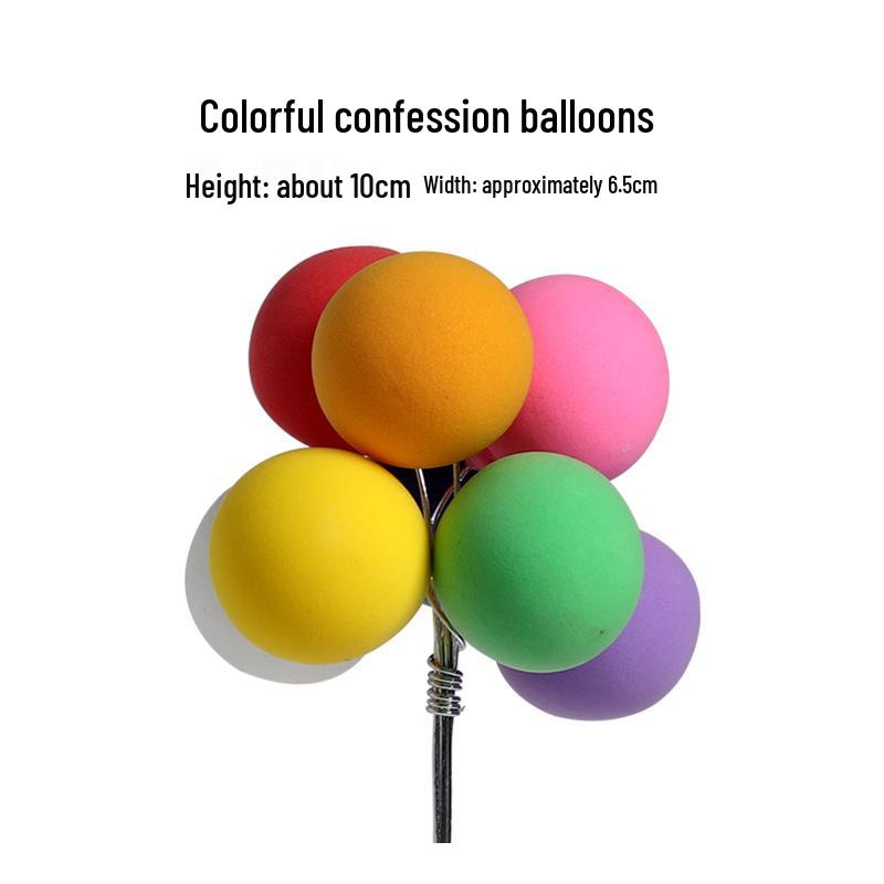 Colorful Retro Balloon Cake Toppers – Round Ball Dessert Decorations