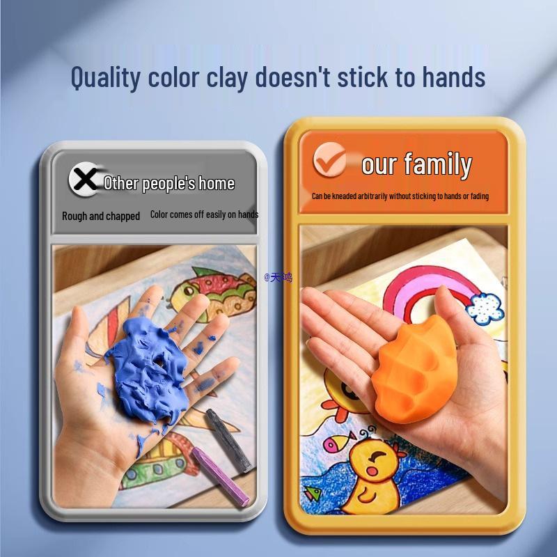 12-Color Food Grade Odorless Modeling Clay Set for Kids