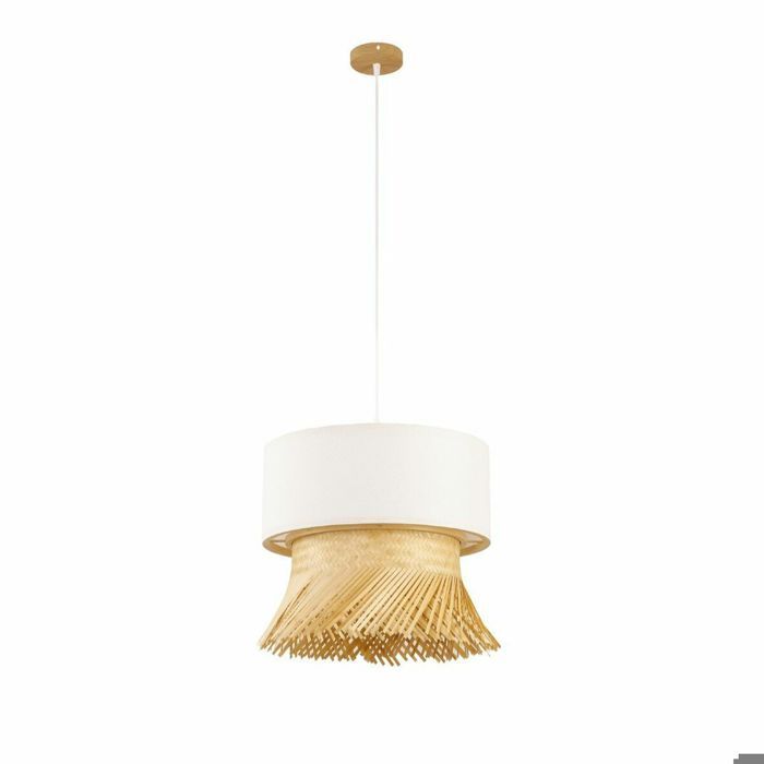 Suspension - DKD Home Decor - Polyester Bambou - 40 X 40 X 39 Cm - E27 - 50 Watts
