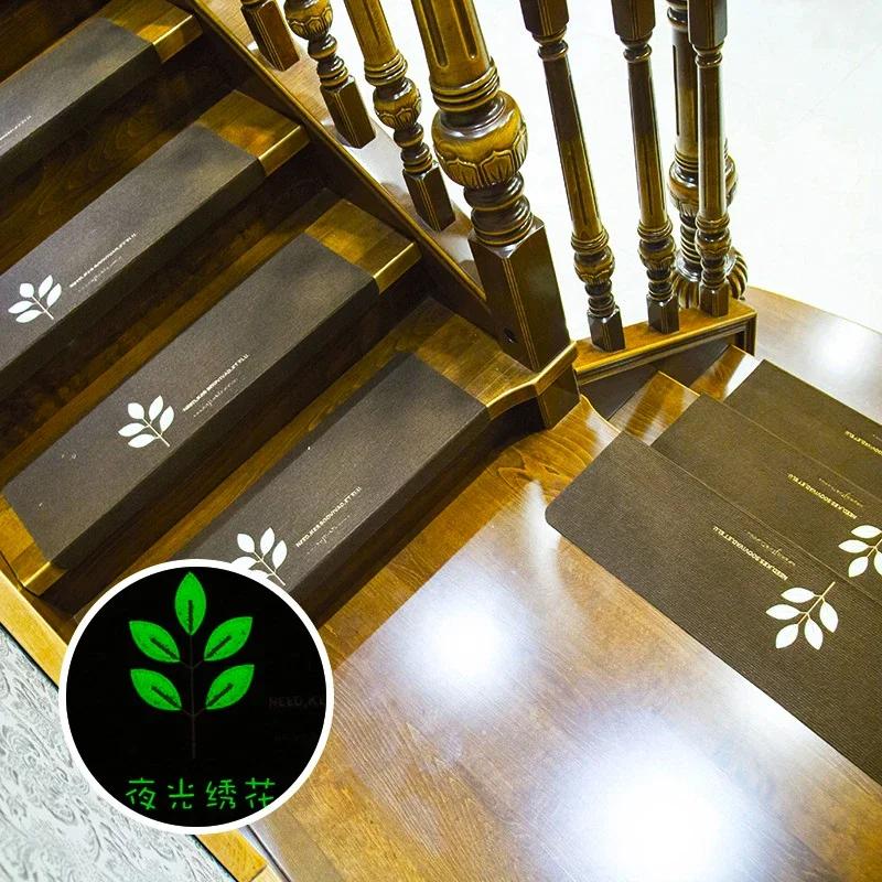 High Quality Luminous Soft Stair Stepping Mat Variety Pattern Self-adhesive Non-slip Water Absorption Stair Carpet Mat