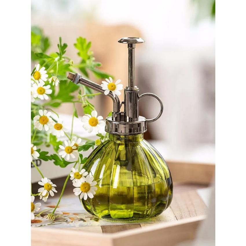 Glass Embossed Air Pressure Gardening Small Watering Can Disinfection Watering Bottle Household Glass Spray Bottle