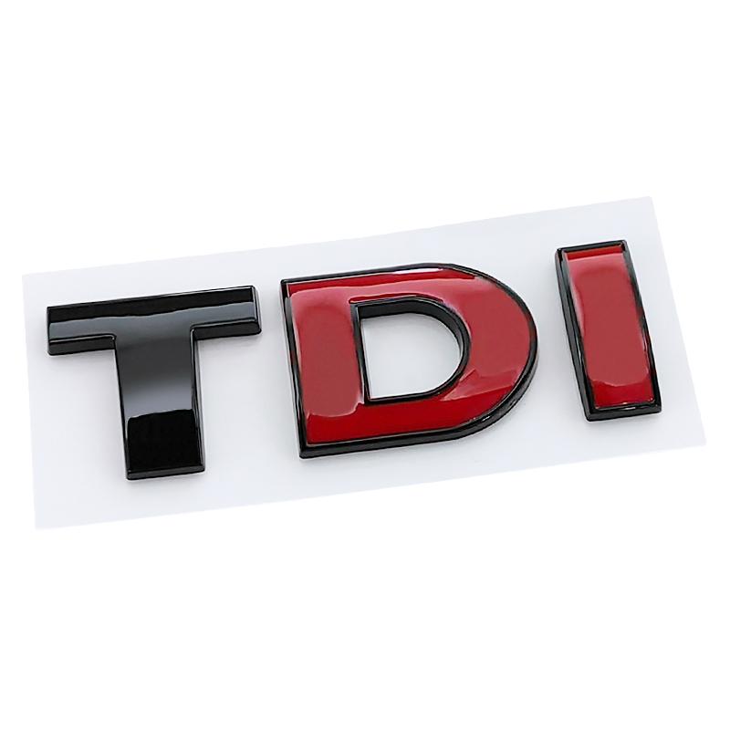 3D ABS Black Red Logo TDI Emblem Letters Decal Car Rear Trunk Badge TDI Sticker for VW Accessories zd4