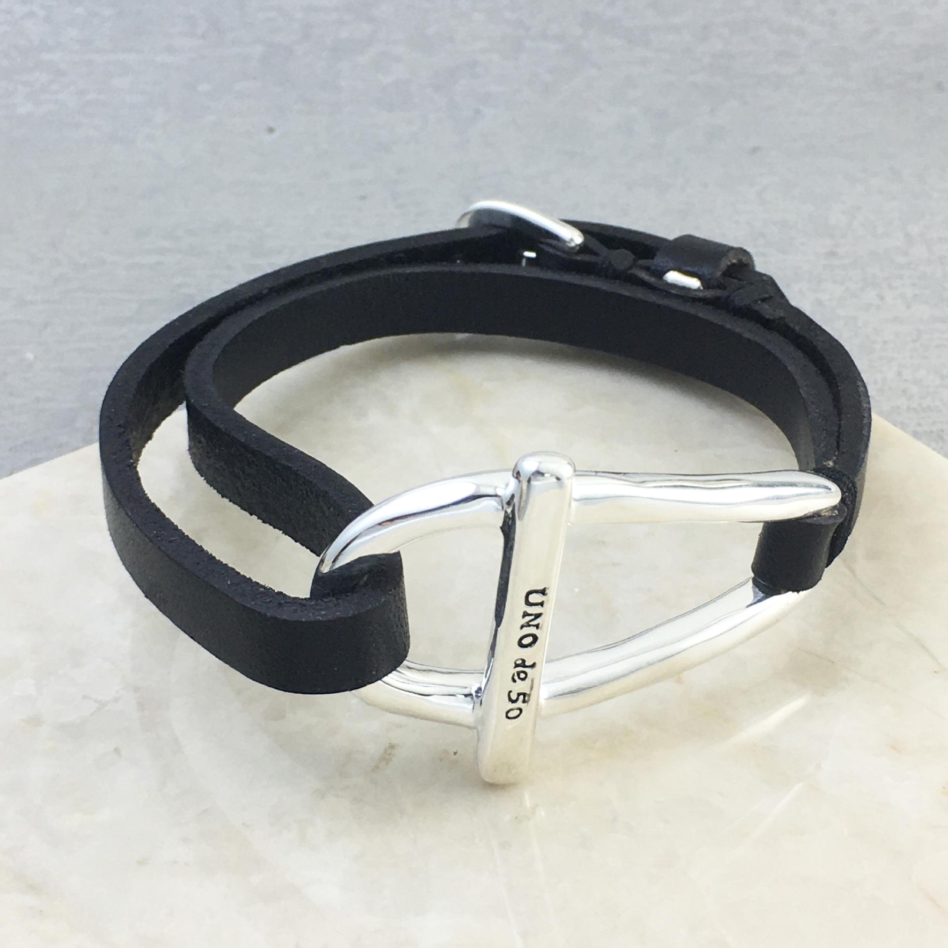 UNOde50 European Trendy Personalized Couple Chain-Link Leather Bracelet - Ideal Gift for Boyfriend or Girlfriend