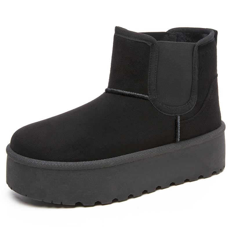 Shoes women's shoes versatile cotton boots winter new velvet thickened one-pedal snow boots thick-soled non-slip cotton shoes 2025