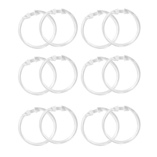 

12 шт. Пластиковые кольца для шторки для душа O-образной формы Прозрачные крючки для шторки для душа Легкая защелка Крючки для штор для ванной Шторка для душа и подкладка 1 Set