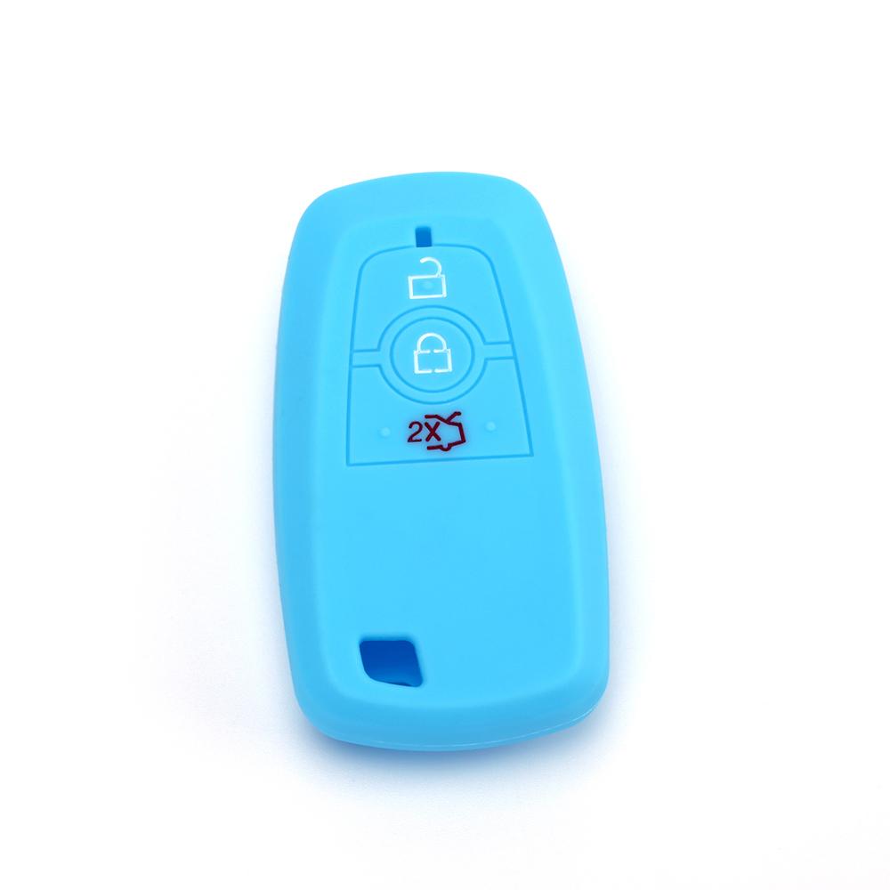 Silicone Car Key Cover Case For Ford Ranger Fusion Mustang Explorer Ecosport Edge S-Max Ranger Remote Car Key Holder 3Buttons