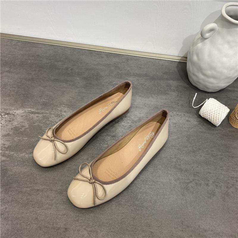 Doudou Single Shoes Women's Shoes 2025 New Summer Versatile Bow Shallow Mouth Ballet Pregnant Women Flat Shoes Ladyshoes