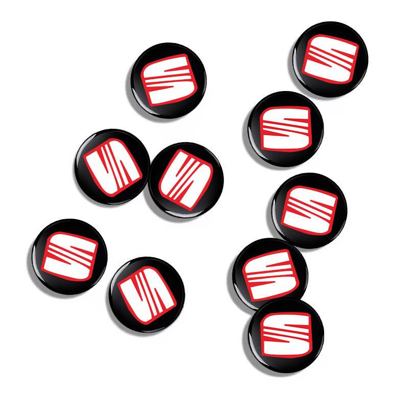 2/5/10Pcs 14mm Car Remote Key Fob Emblem Badge Radio Button Sticker For SEAT Leon FR Altea Ibiza Toledo Cordoba Alhambra Arona Ateca Exeo