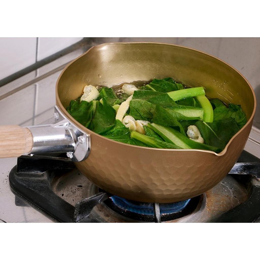 Hokuriku Aluminum Yukihira Pot Gas Stove Aluminum Sulfuric Acid Wooden Measurement Double Made in Japan 18cm, Kodengu, Only, Pot, Anodized,