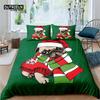 Cartoon Santa Claus Bedding Set King Queen Size Microfiber Christmas Dogs 3D Print Duvet Cover For Kids Pillowcases Home Textile