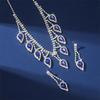 Full Diamond Multi-Crystal Diamond Necklace Earrings Set Multi-Color Jewelry Two-Piece Set