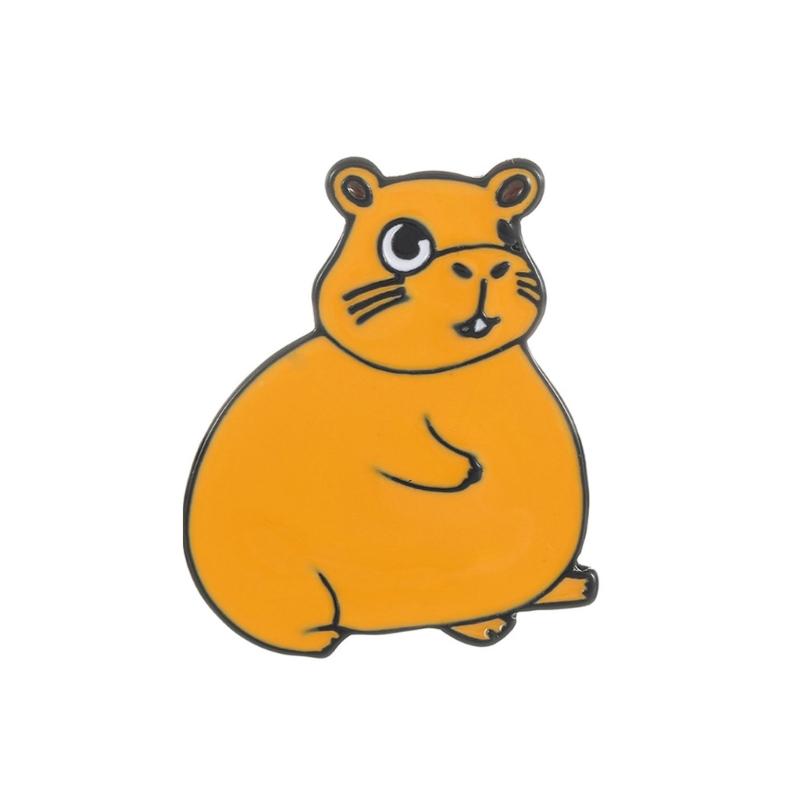 Uroczy Metalowy Przypinka z Kapibarą Modne Wzory z Kapibarą Broszka Przypinka Biżuteria Do Wyrażania Indywidualnego Stylu