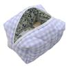 Women Skincare Pouch Large Capacity Quilted Checkered Makeup Bag Lady Makeup Bag Purse Lightweight for Cosmetics Makeup Brushes
