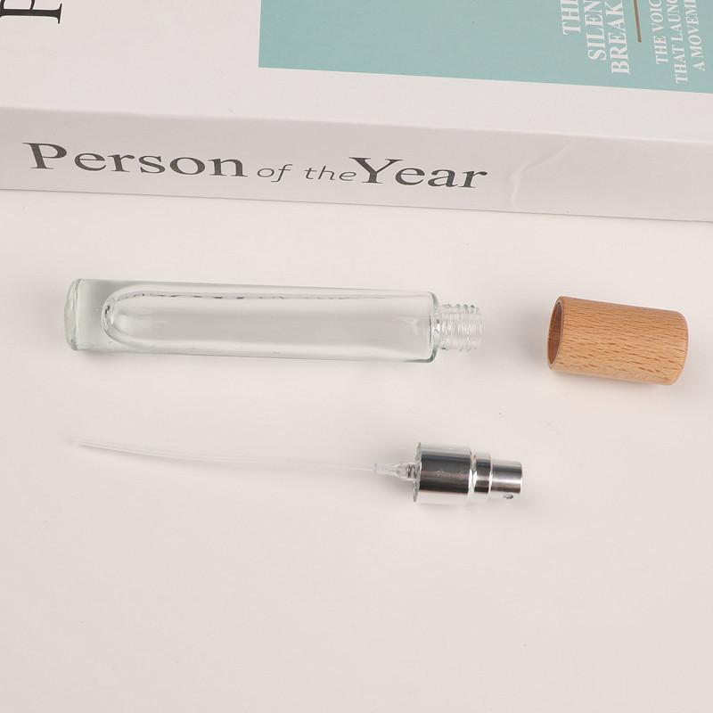 

1 шт. 10 мл портативный стеклянный флакон-распылитель с крышкой из бука, флакон для духов с крышкой из грецкого ореха, пустой флакон, косметический контейнер 10ml