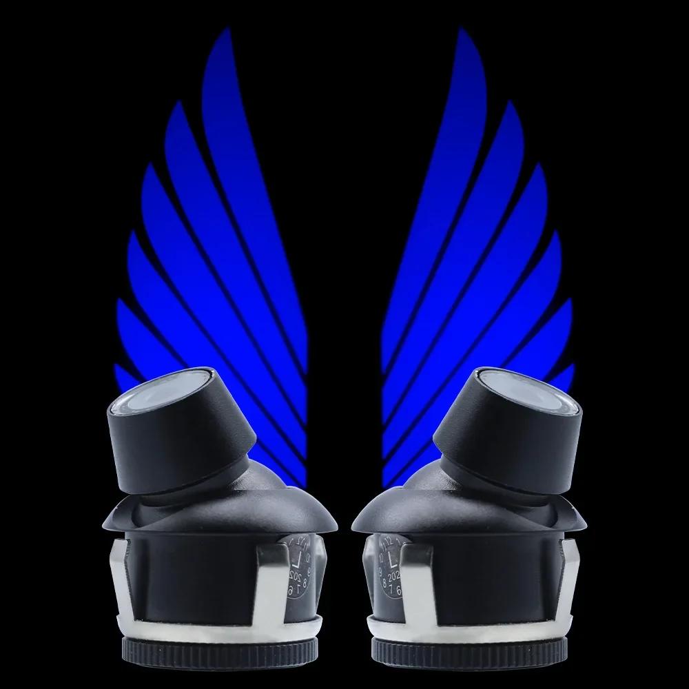 LED Light 2PCS Car Angel Wings Welcome Light Rearview Mirror Welcome Light Angel Wings Carpet Projection Auto Decoration 1Pair Blue