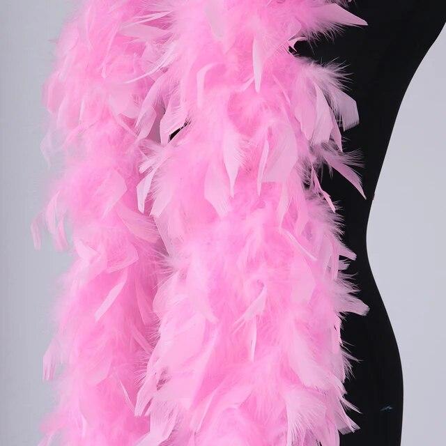 2 Yards 90Gram Turkey Feathers Boa Colorful-Chandelle-Feather-Boa Decor Scarf Marabou Plumas Shawl for Costume/Hat/party