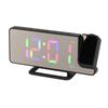 Digitaluhr RGB LED Großer Bildschirm Spiegelprojektion Multifunktionstisch Elektronischer Wecker Schwarz