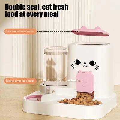 2-in-1 Automatic Cat Water Feeder Leakproof Cat Dog Food Bowl Cat Food Feeding Machine  Small Dogs