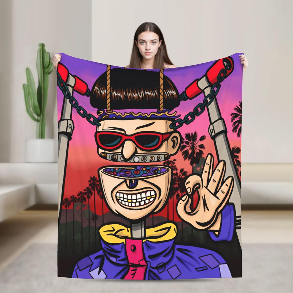 Oliver Tree Retro Art Design Throw Blanket Cozy Funny Blanket  For Living Room Camping Flannel Bedspread Bed Cover
