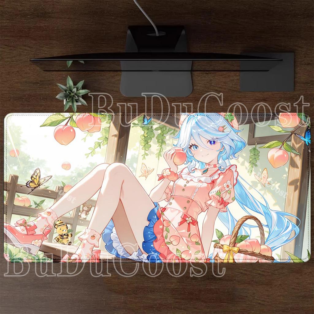 New HD Printing Pretty Genshin Impact Furina Anime XXL Mousepad Office Kawaii Girl Desk Mat Keyboard Mouse Pad Mice Mat Carpet