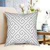 Greek Key Silver Gray And White Diagonal Pattern Pillow Case Printed Home Soft Throw Pillow Greek Key Silver Gray Gray