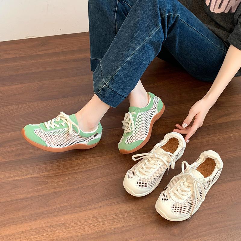 Breathable German Training Shoes Women's 2025 New Summer Mesh Casual Sports Shoes with Flat-soled 100 Small Forrest Gump Shoes