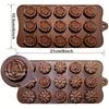 WTEMPO 2pcs Silicone Flower Molds Non-Stick Floral Chocolate Candy Molds DIY Baking Molds for Making Chocolate Soap Cookies Cakes Pudding