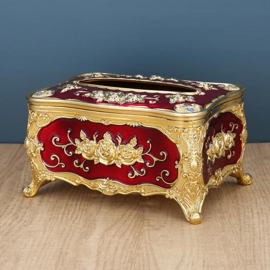 European Tissue Box Large Capacity Easy Access Tissue Box Cover Acrylic Paper Napkin Holder Luxurious Home Decoration