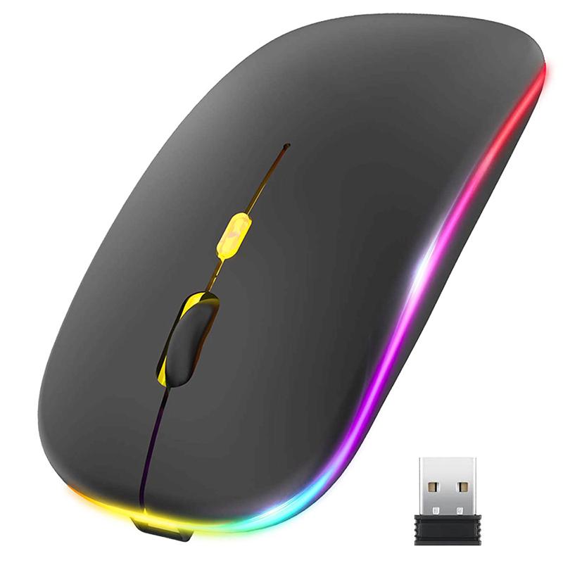 Wireless Mouse Gaming Mouse Backlight RGB Rechargeable Mice Silent Backlit Ergonomic Dual Mode Gaming Mouse For Computer Laptops