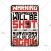 Retro Danger Warning Metal Sign - Vintage Caution Plaque - Metal Plate for Garage Park Home Wall Decor