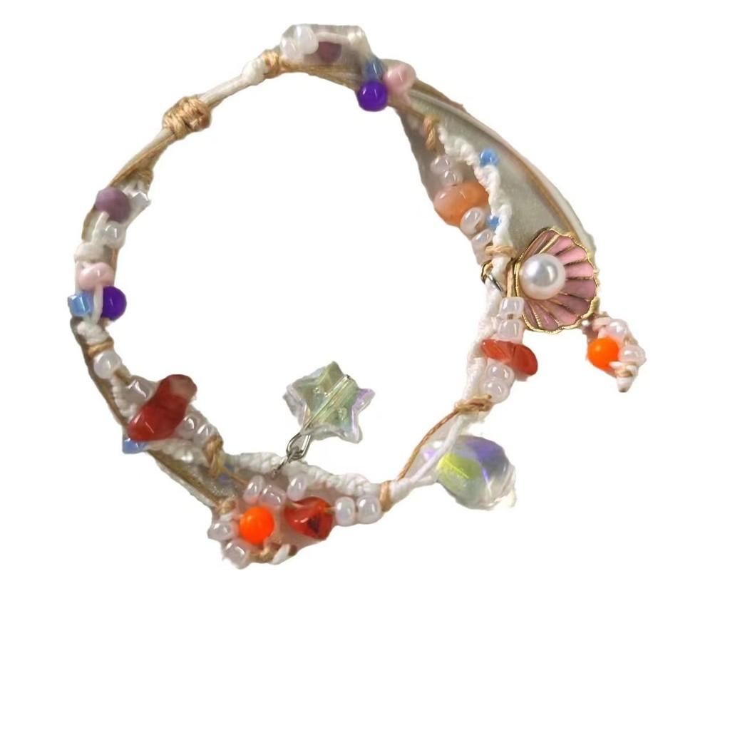 Elegant Geometric Water Droplet Shell Pearl Star Bracelet For Fashionable Girls