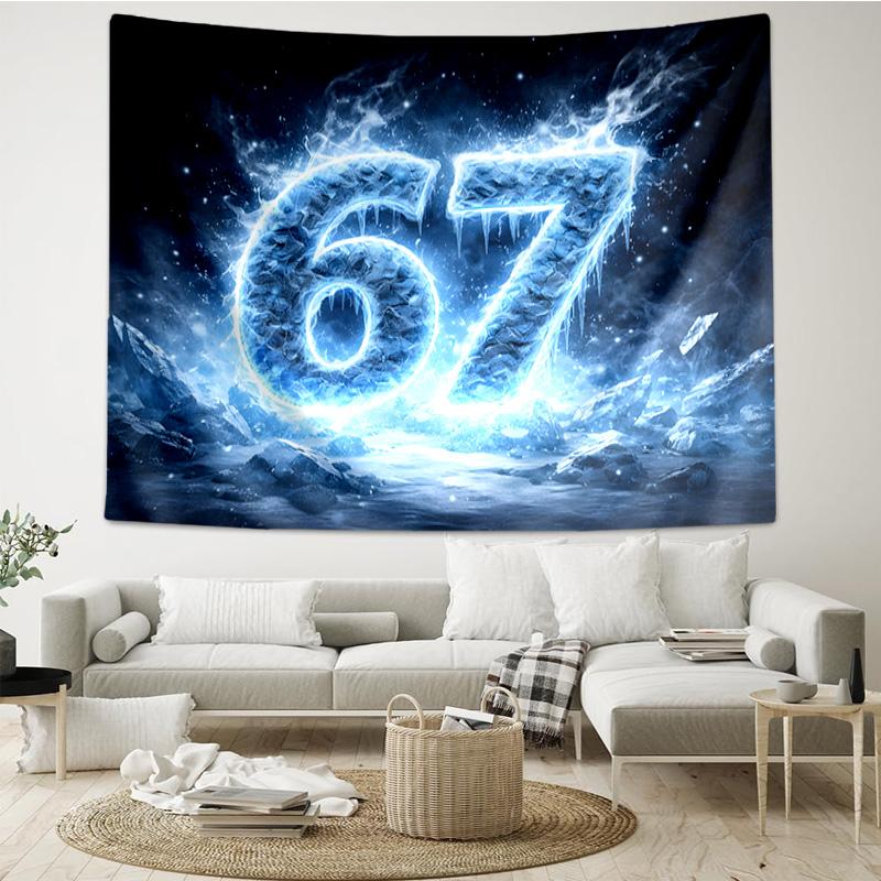 Unicorn Celebration Number 67 Tapestry Hanging for Bedroom,Livingroom, Playroom,Decor Art Room Wall Tapestry Holiday and Birthday Gifts