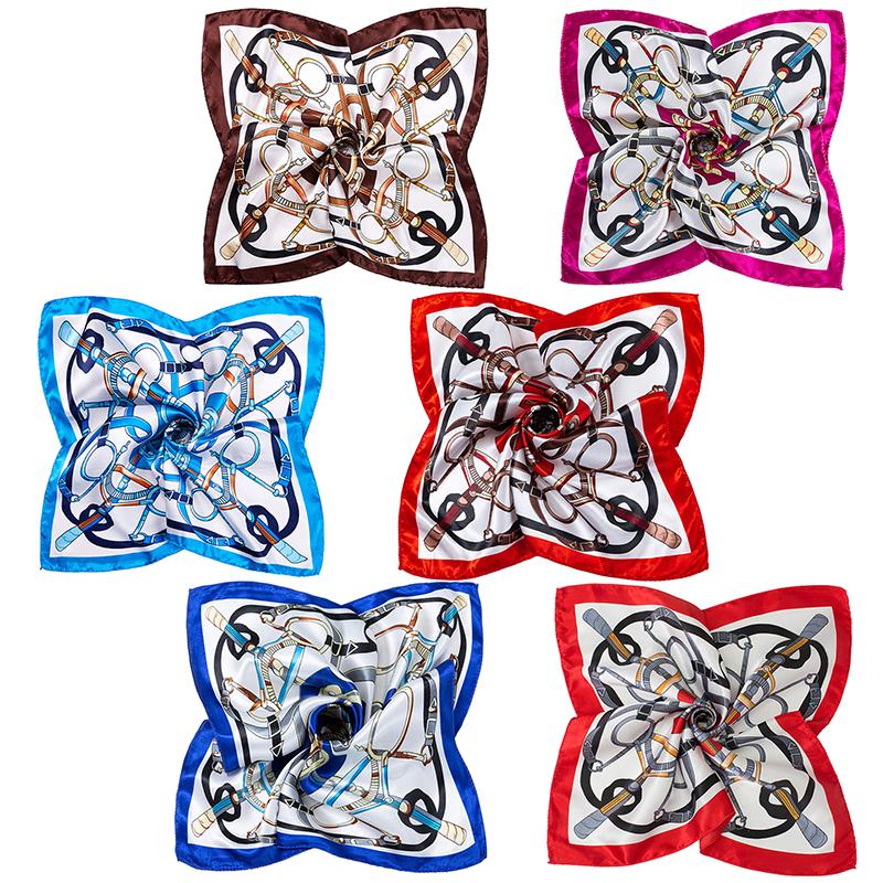 1Pc Polyester Flight Attendants Square Elegant Bandana Fashionable Women's Scarfs Hijab 50x50CM