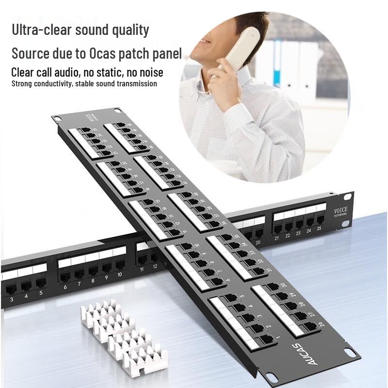 AUCAS 50-Port RJ11 Voice Patch Panel