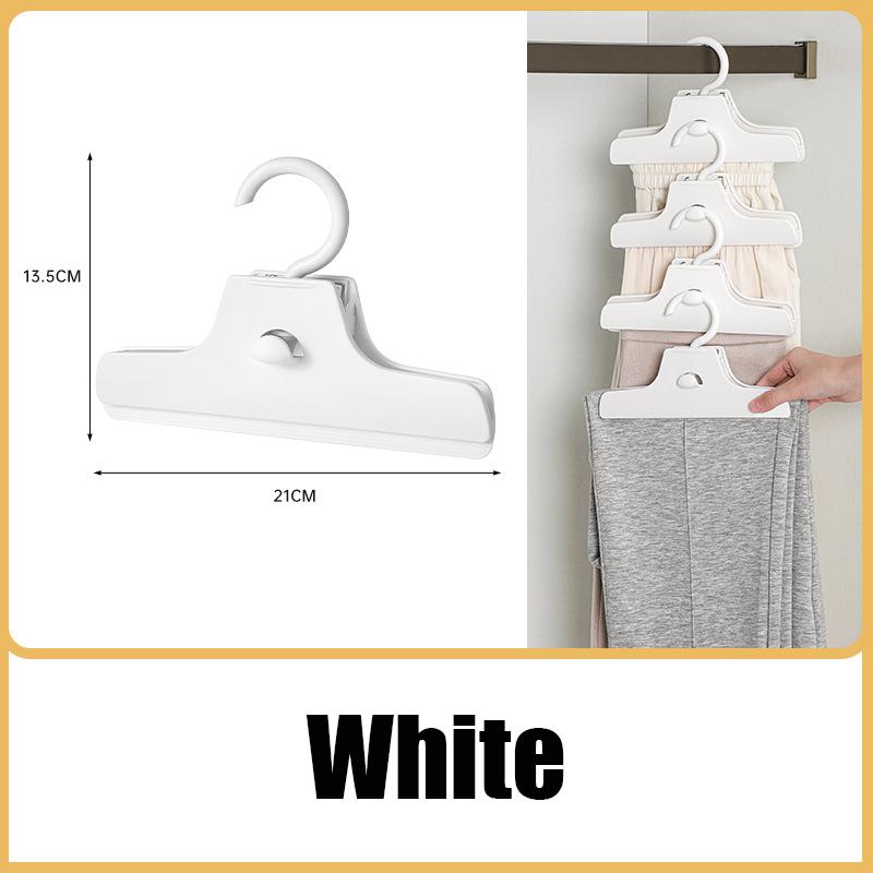 

Новые штабелируемые вешалки для брюк, большой открывающийся органайзер без следов для брюк, шарфа, полотенца, специальные зажимы для хранения юбок JK, 1 шт. 1PCS белый