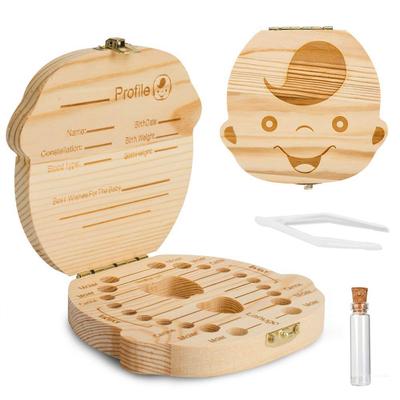 Baby Fetal Hair and Teeth Storage Box, Wooden, Children's Teeth Souvenir, Children's Baby Teeth and Fetal Hair Collection Box