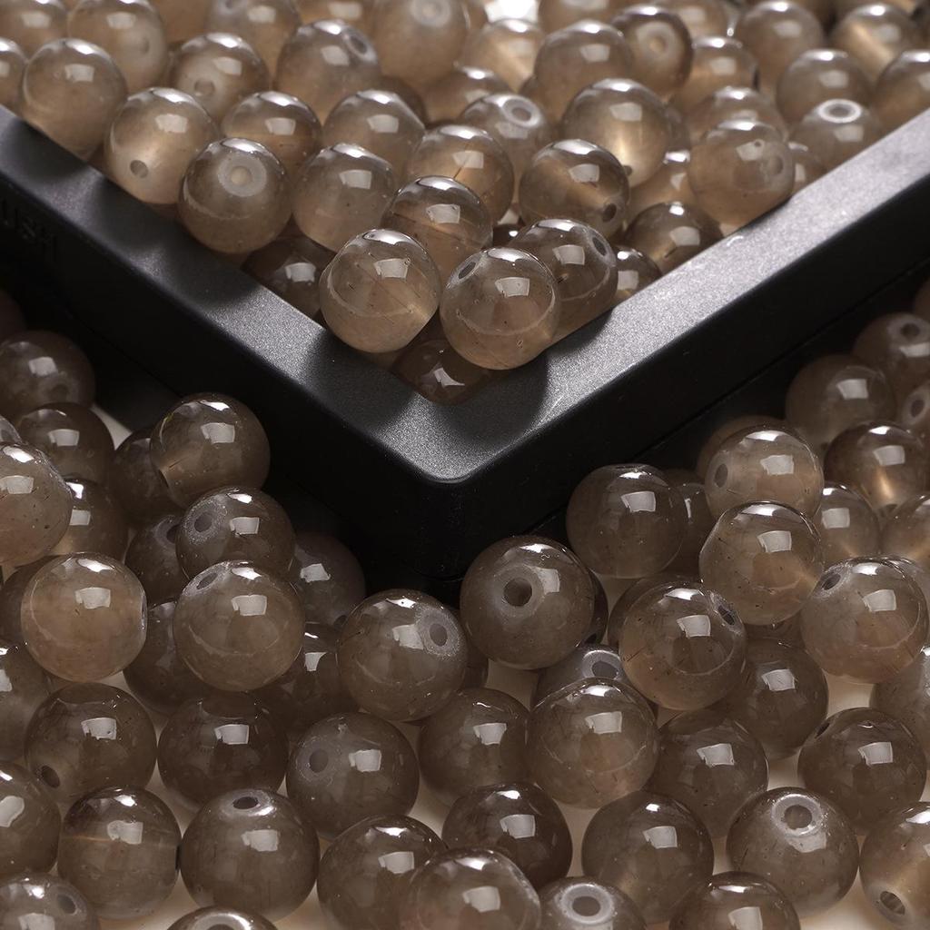 6mm Enfärgade Imitation Jade Glaspärlor för DIY Smyckestillverkning