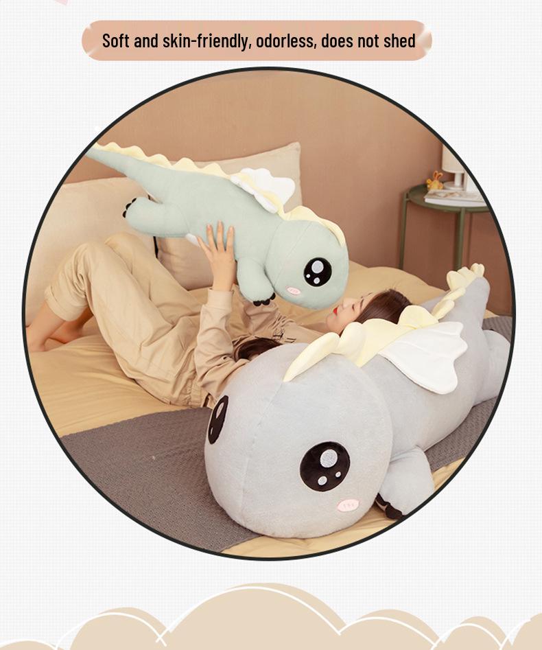 Tyrannosaurus Rex Long Plush Pillow - Soft & Cute Dinosaur Sleep Companion