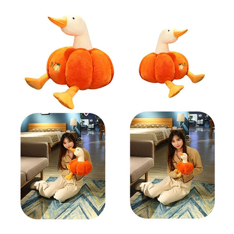 Pumpkin Duck Plush Toy Cute Gift For Kids And Animal Lovers